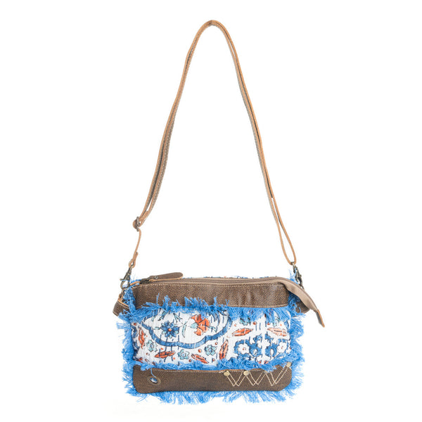 Whispers of azure wildflowers Small Crossbody Bag - Myra USA