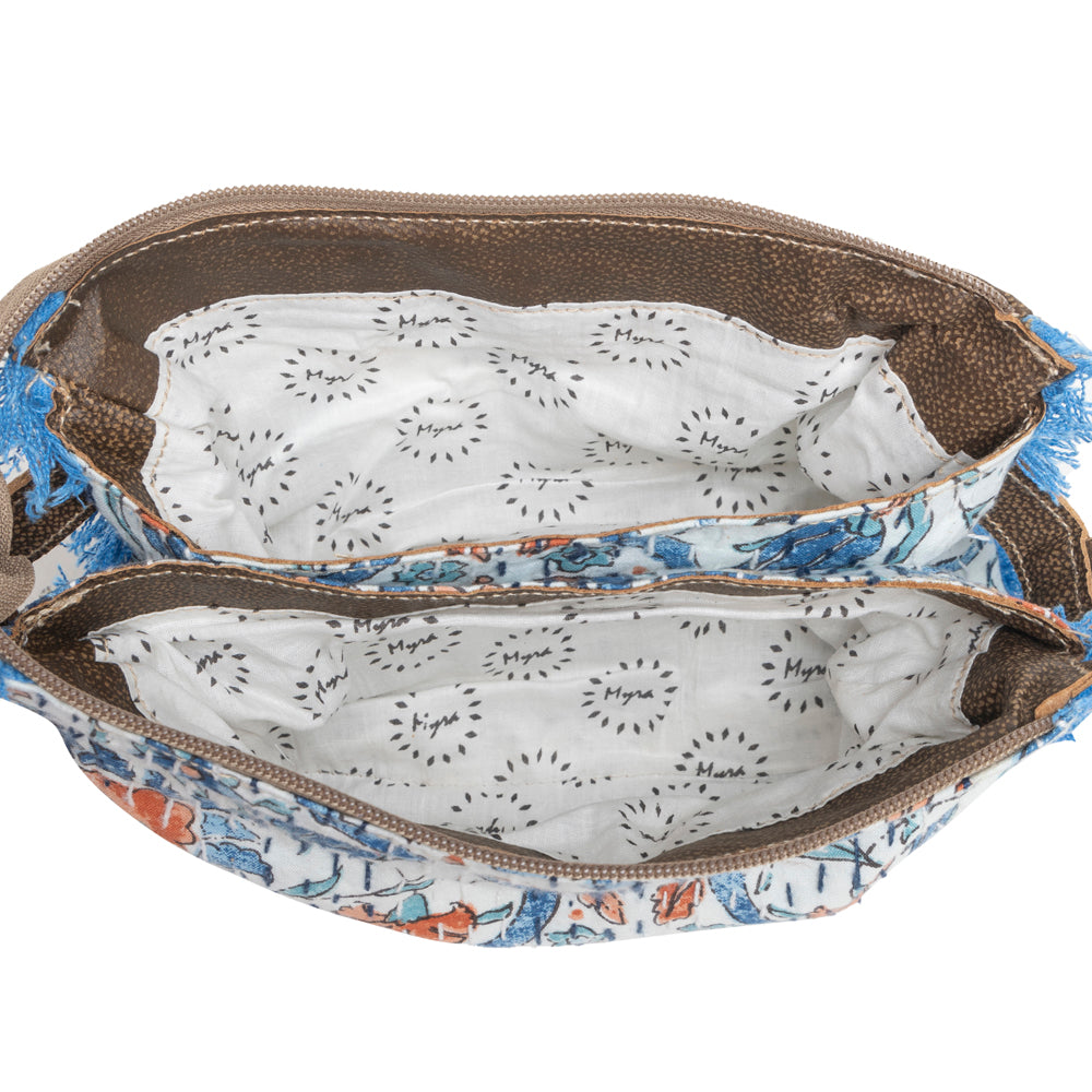 Whispers of azure wildflowers Small Crossbody Bag - Myra USA