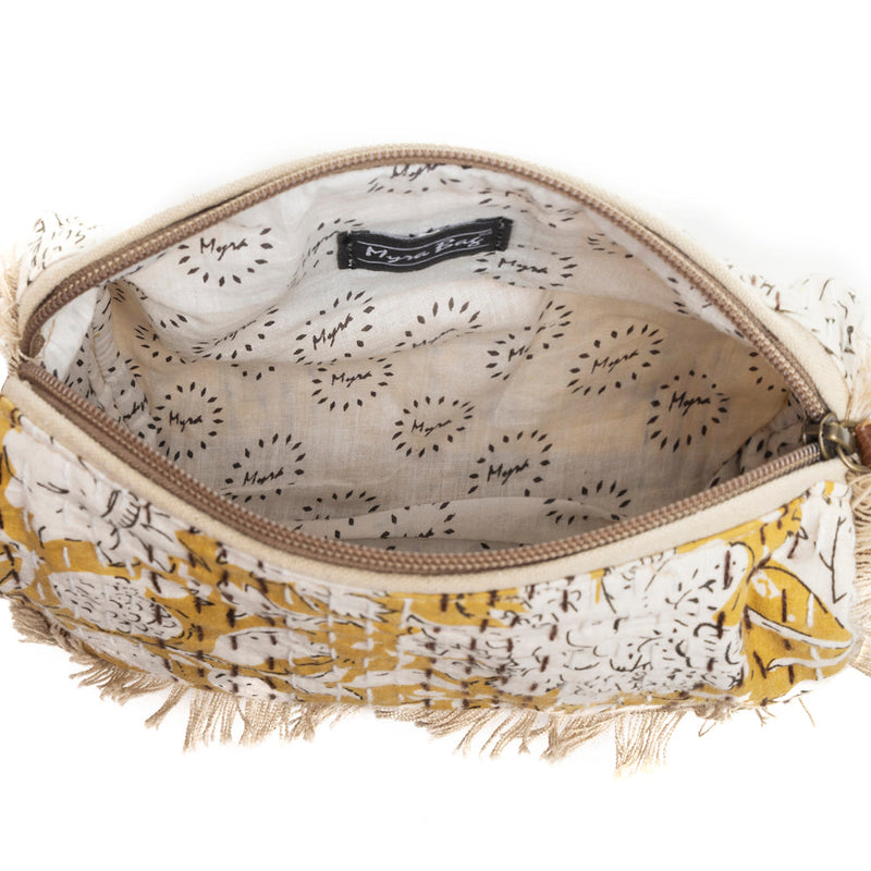 Golden Prairie Leaf Clutch Pouch