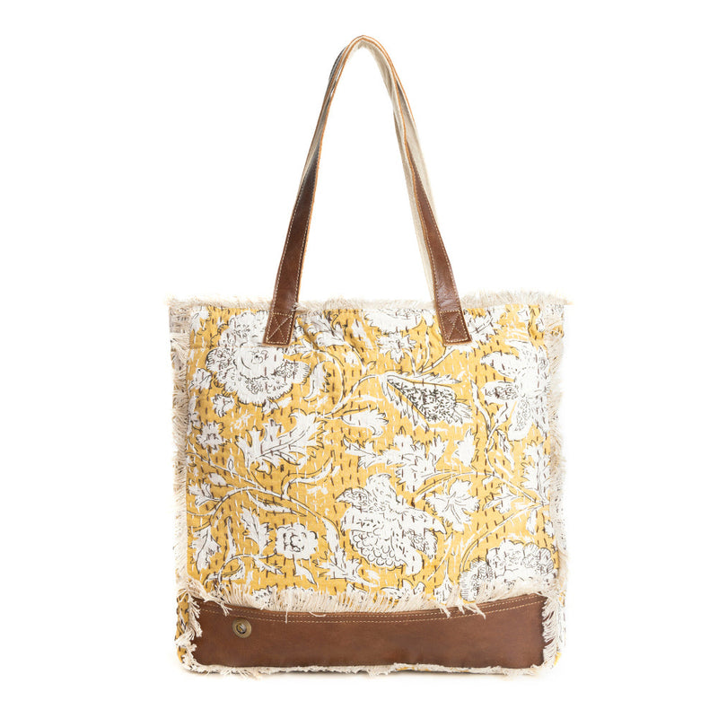 Golden Prairie Leaf Tote Bag