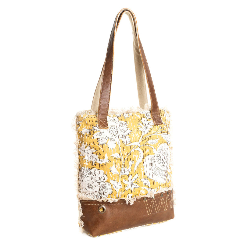 Golden Prairie Leaf Mini Tote Bag