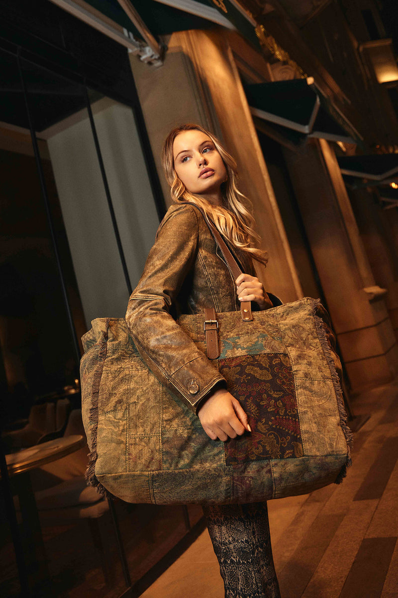 Fern Grove Patchwork Weekender Bag