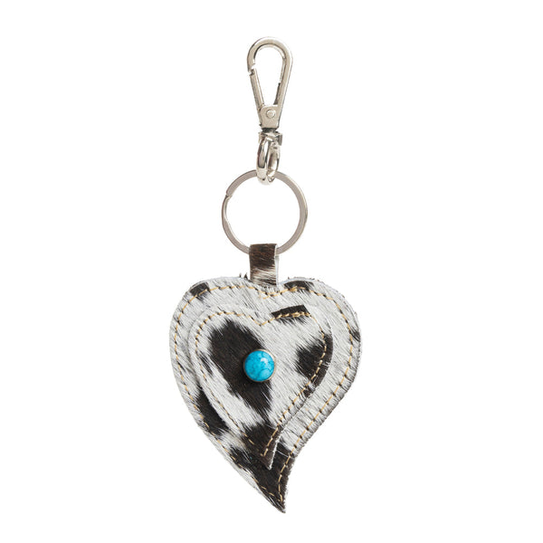 Heart's Love Key Fob in Black & White