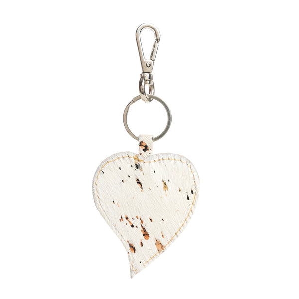 Heart's Love Key Fob in Brown & White - Myra USA