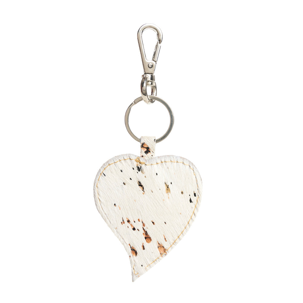 Heart's Love Key Fob in Brown & White - Myra USA