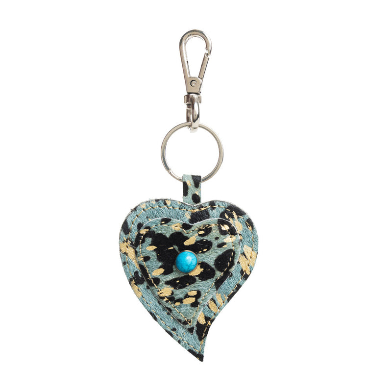 Heart's Love Key Fob in Turquoise