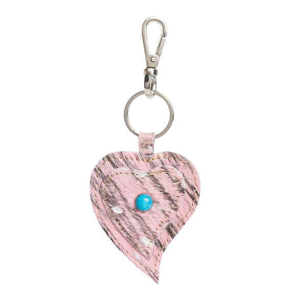 Heart's Love Key Fob in Pink