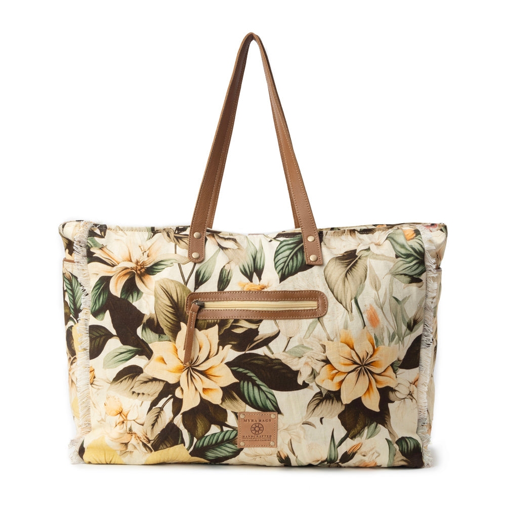 Lovely Florals Weekender Bag In Off White