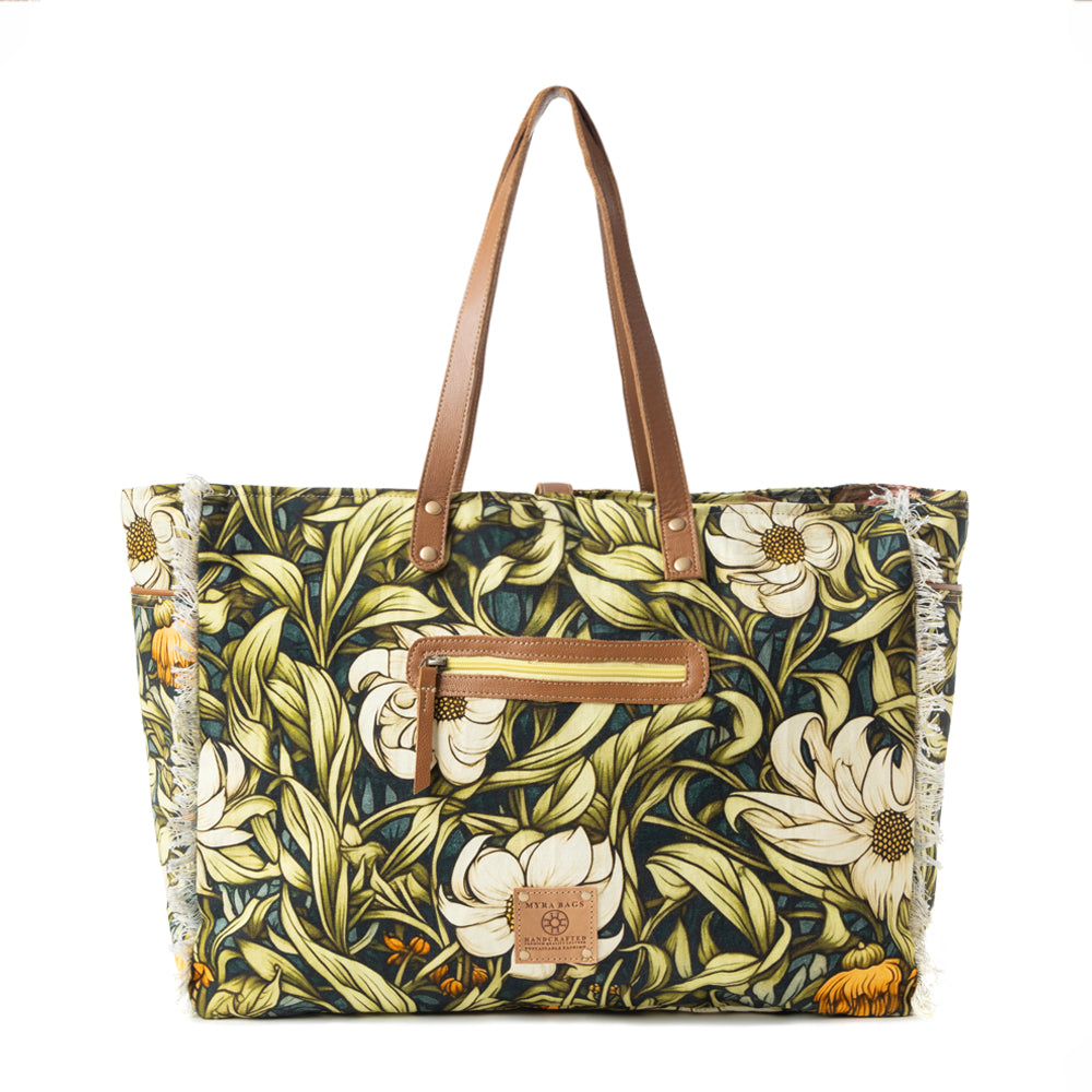 Lovely Florals Weekender Bag In Dark Green
