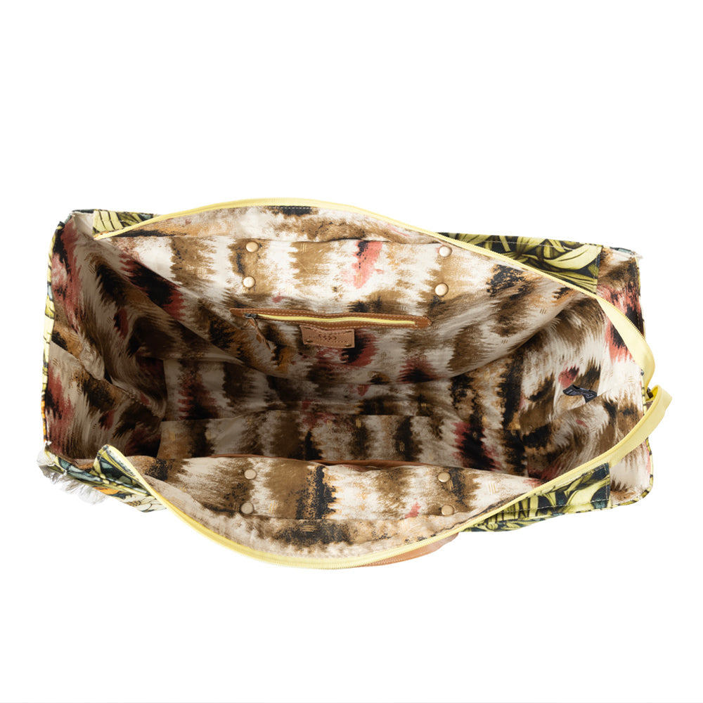 Lovely Florals Weekender Bag In Dark Green