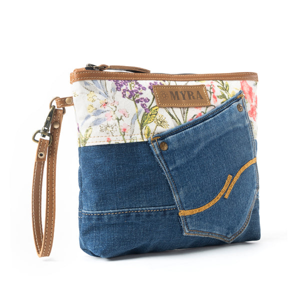 Dahlia Denim Clutch Bag - Myra USA