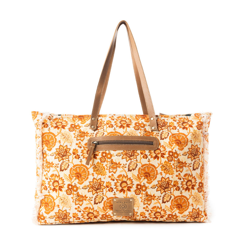 Delft Garden Weekender Bag In Yellow & Red