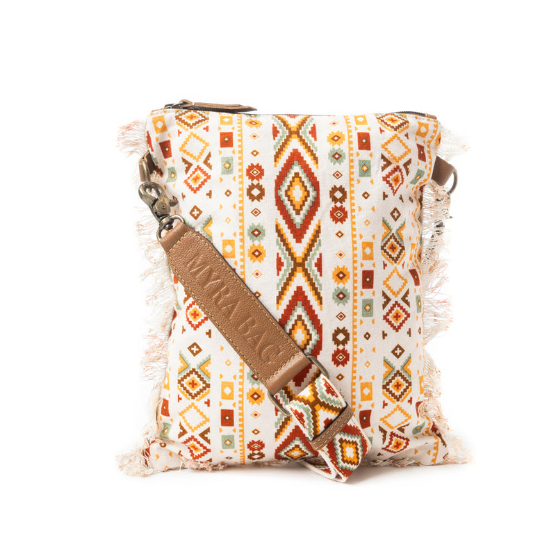 Beautiful Tapestry Crossbody Bag In Off White