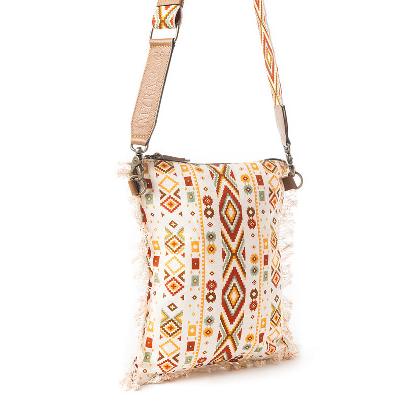 Beautiful Tapestry Crossbody Bag In Off White