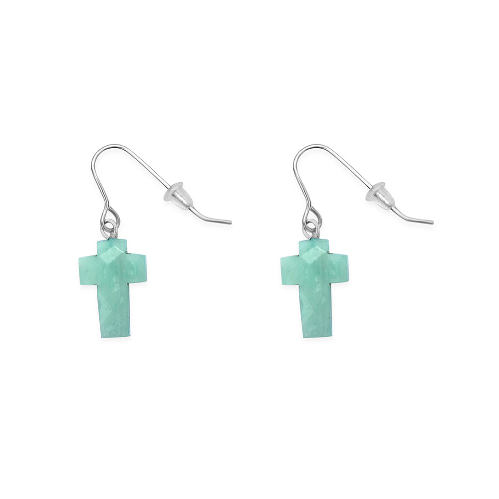 Stone Hewn Cross Earrings - Myra USA
