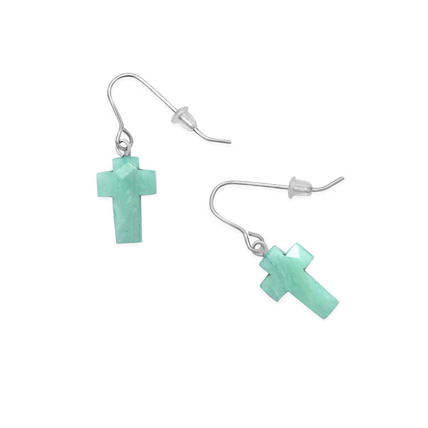 Stone Hewn Cross Earrings - Myra USA