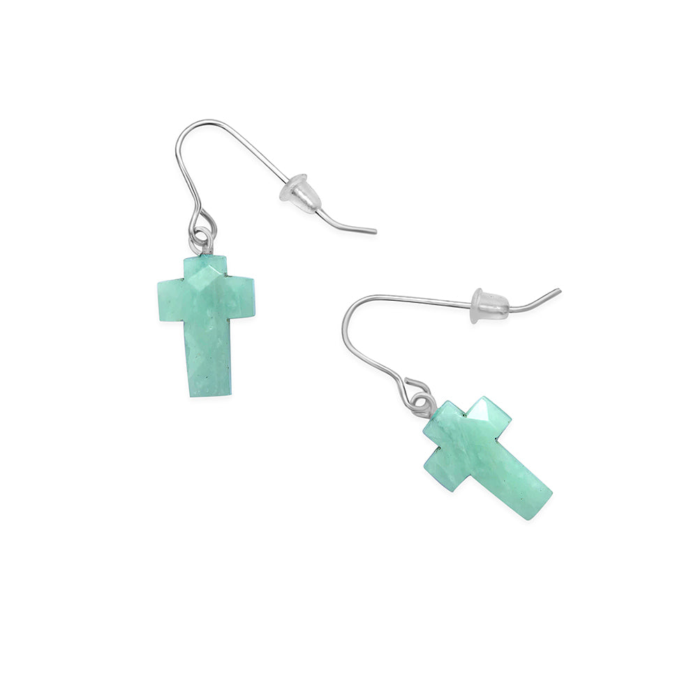Stone Hewn Cross Earrings - Myra USA