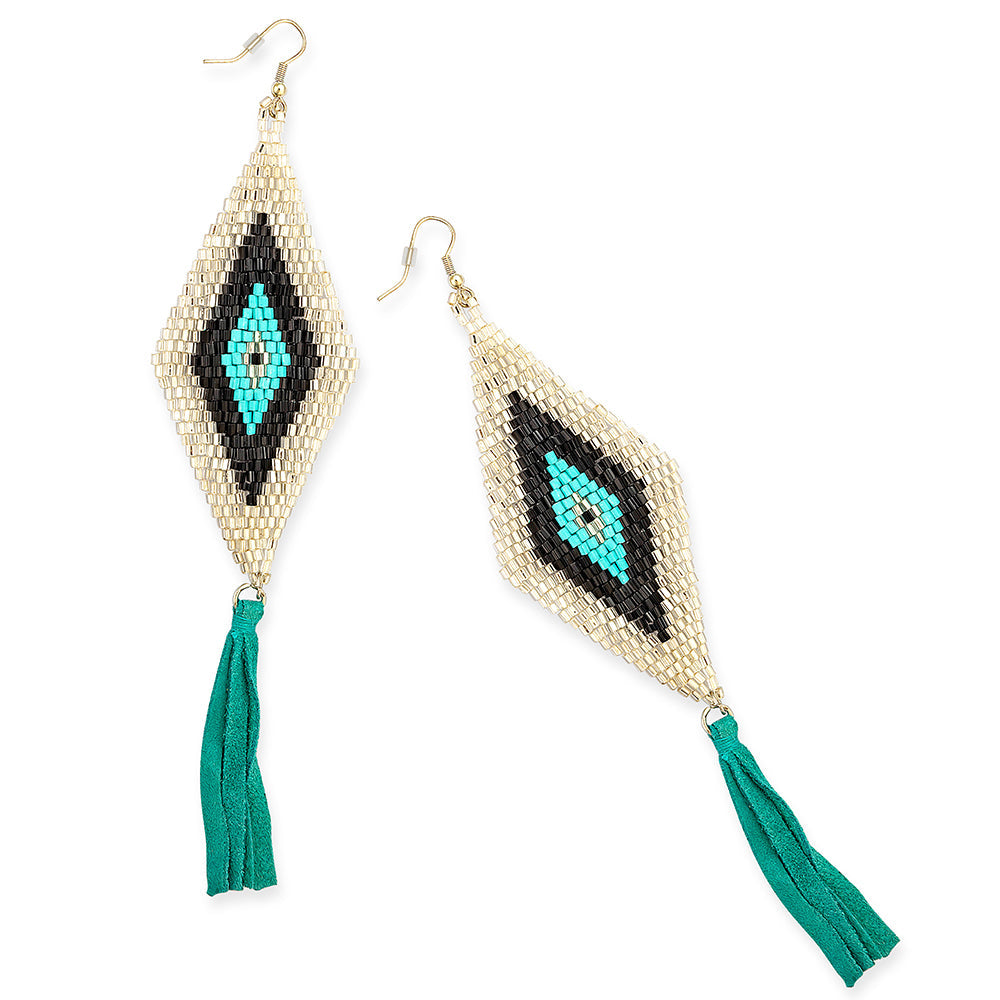 Crested Trail Fringe Earrings - Myra USA