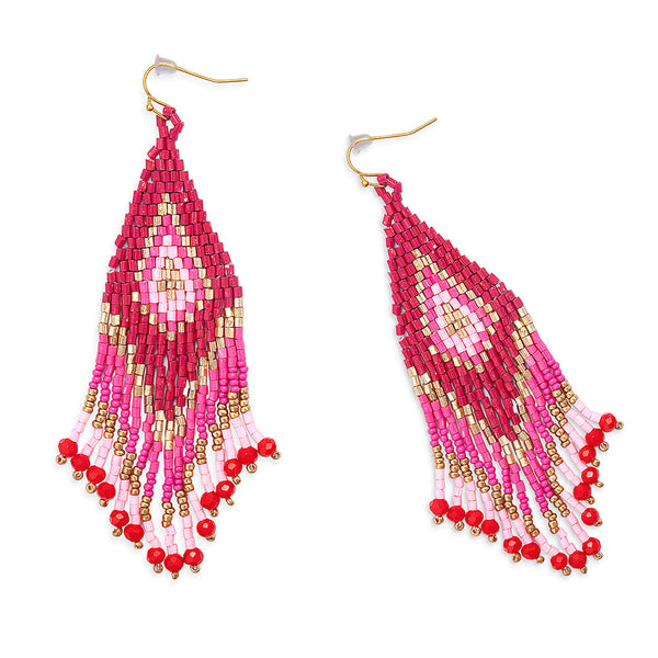 Lifesong Beaded Earrings in Scarlet - Myra USA