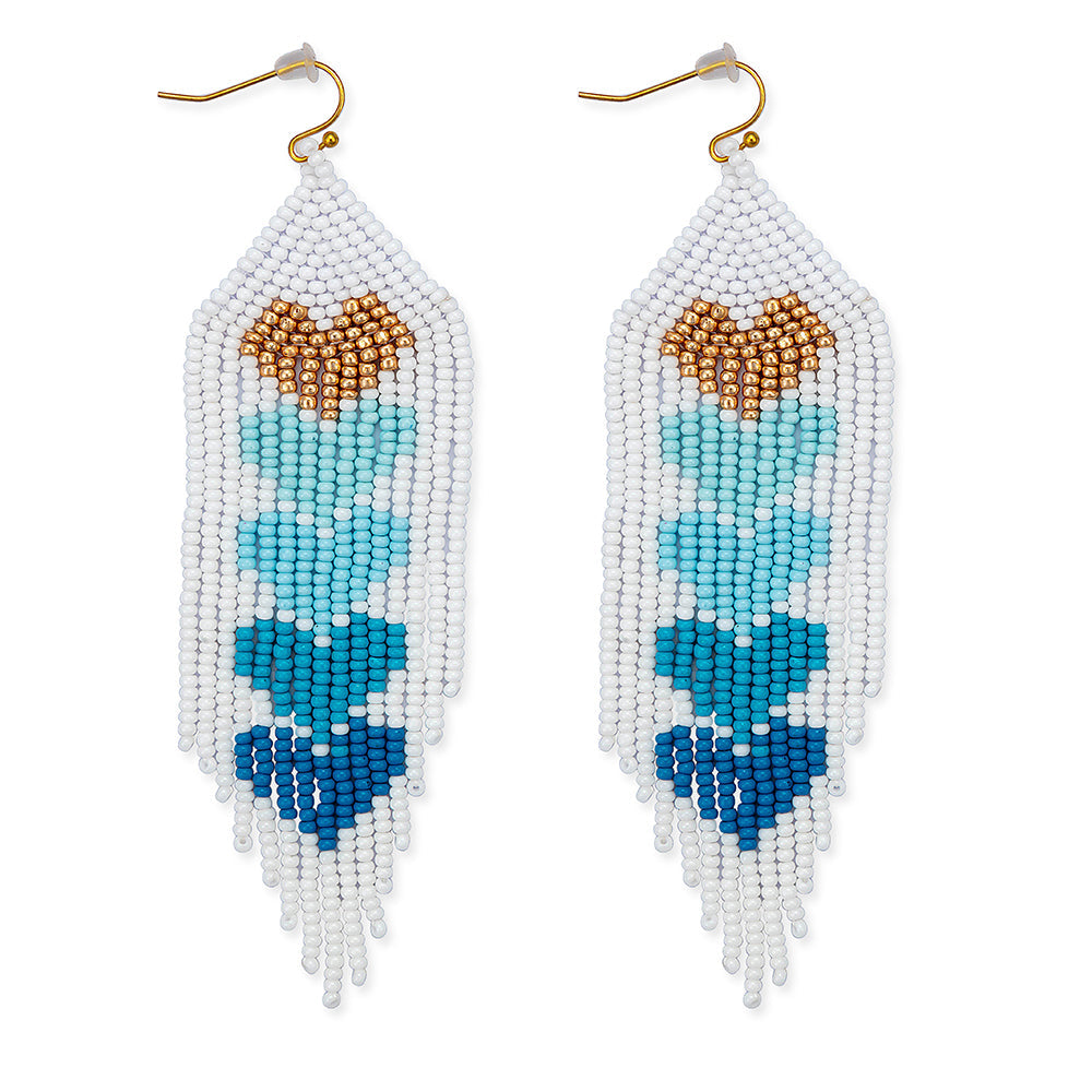 Hearts of Five Earrings in Blue - Myra USA