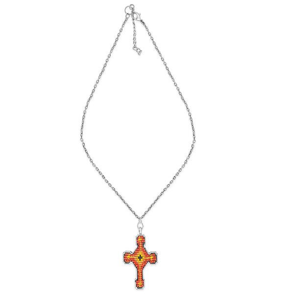 Flames of Faith Cross Necklace