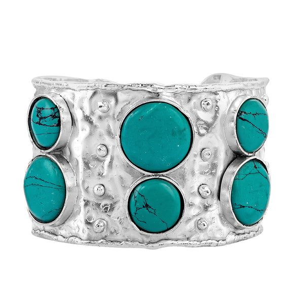 Brilliant Cabochon Cuff Bracelet