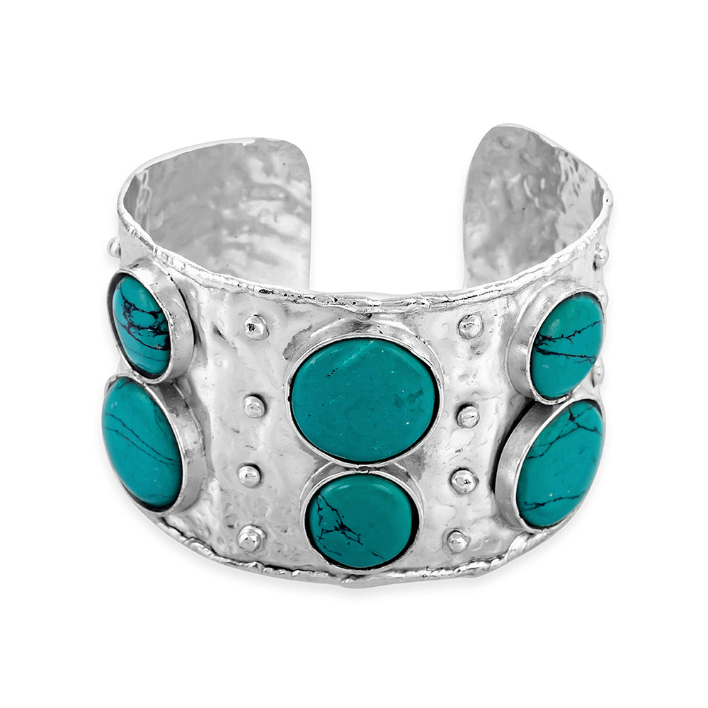 Brilliant Cabochon Cuff Bracelet - Myra USA