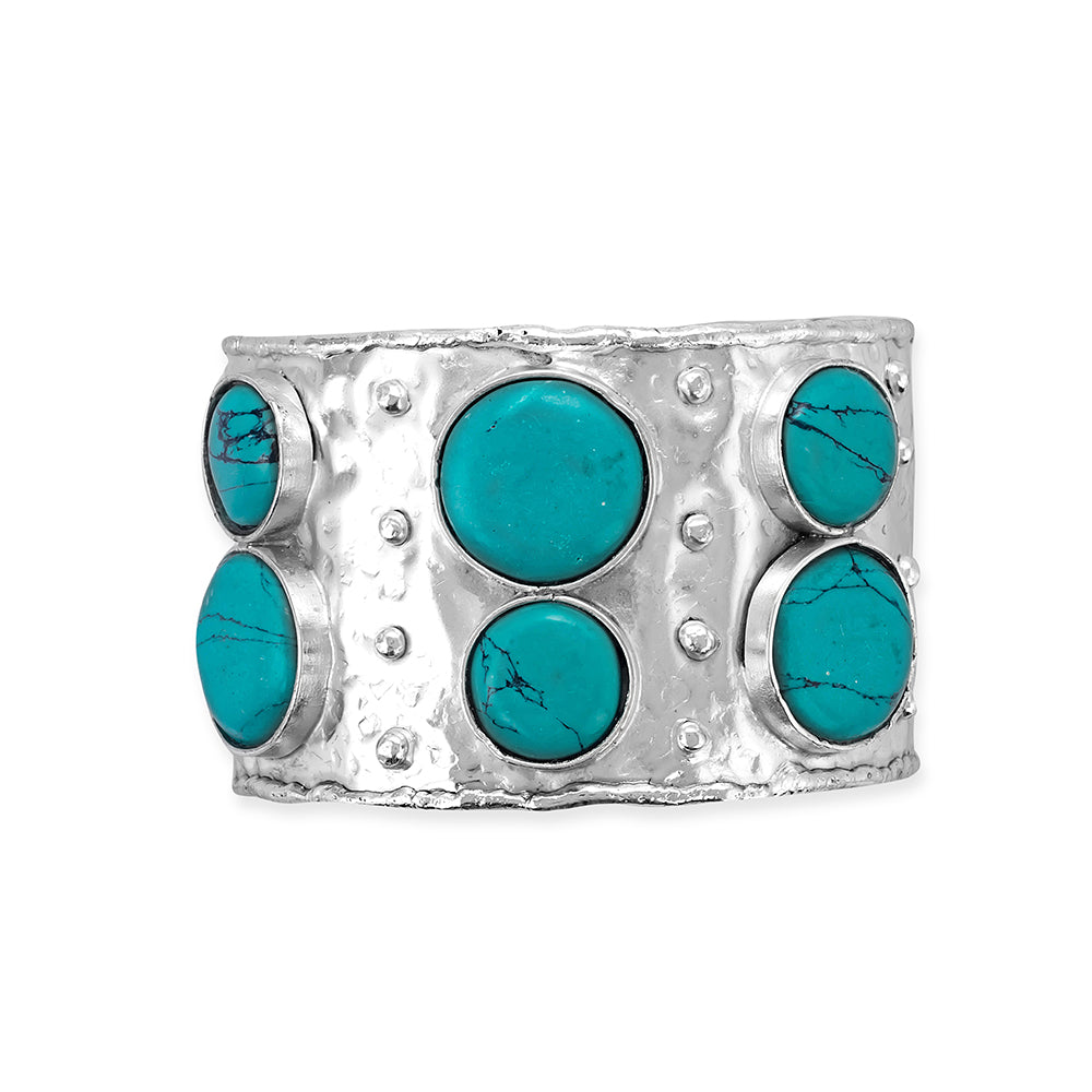 Brilliant Cabochon Cuff Bracelet - Myra USA