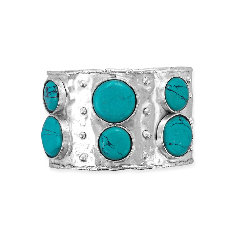 Brilliant Cabochon Cuff Bracelet