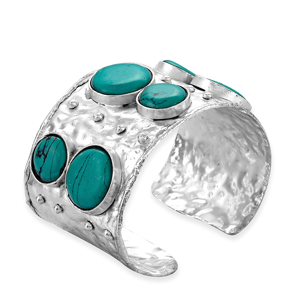 Brilliant Cabochon Cuff Bracelet - Myra USA