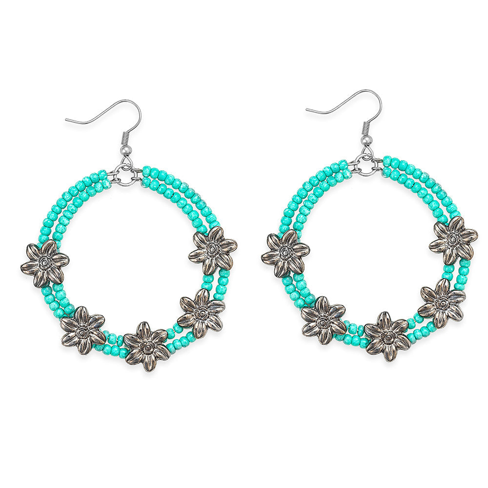 Crescent Flowers Earrings - Myra USA