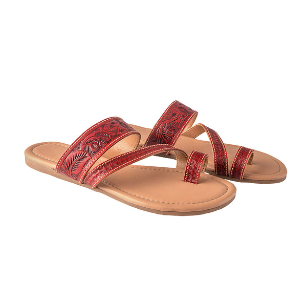 Lannie Mae Sandals in Scarlet