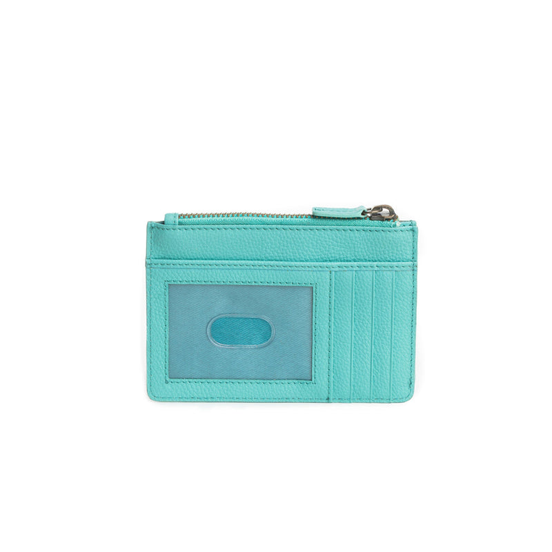 Bloom on the Range Credit Card Wallet in Turquoise