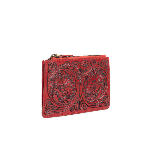 Bloom on the Range Credit Card Wallet in Scarlet