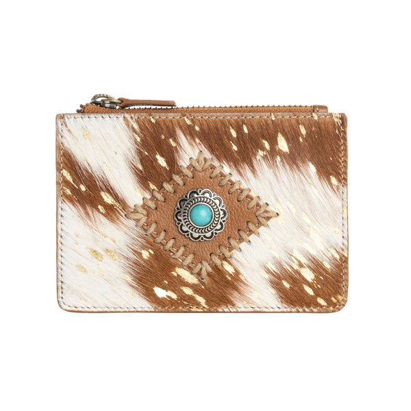 Eye of the Goddess Credit Card Wallet in Brown & White