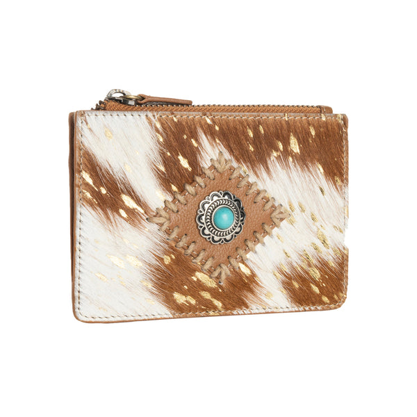 Eye of the Goddess Credit Card Wallet in Brown & White