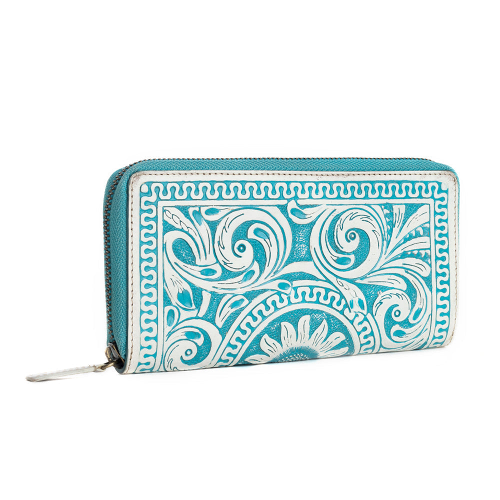 Sunset Valley Wallet in Frosted Turquoise - Myra USA