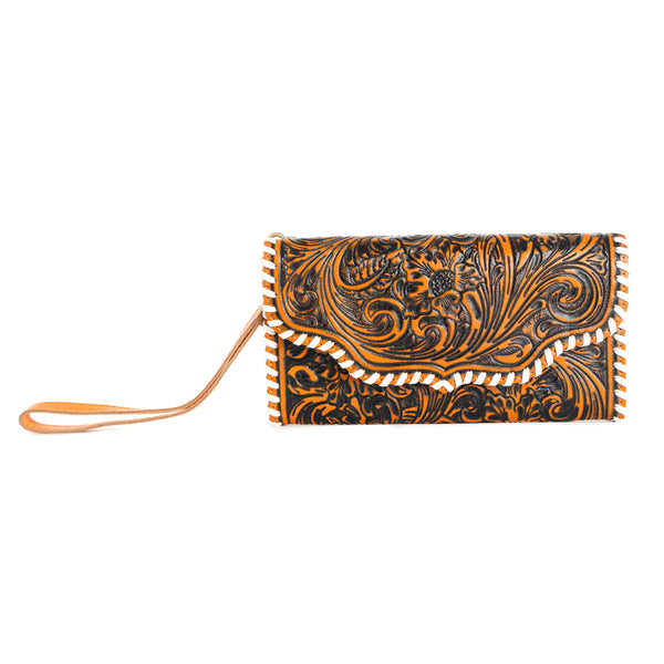 Desert Roses Wallet in Crimson In Dark Brown