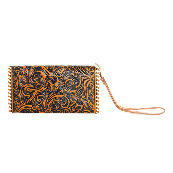 Desert Roses Wallet in Crimson In Orange - Myra USA