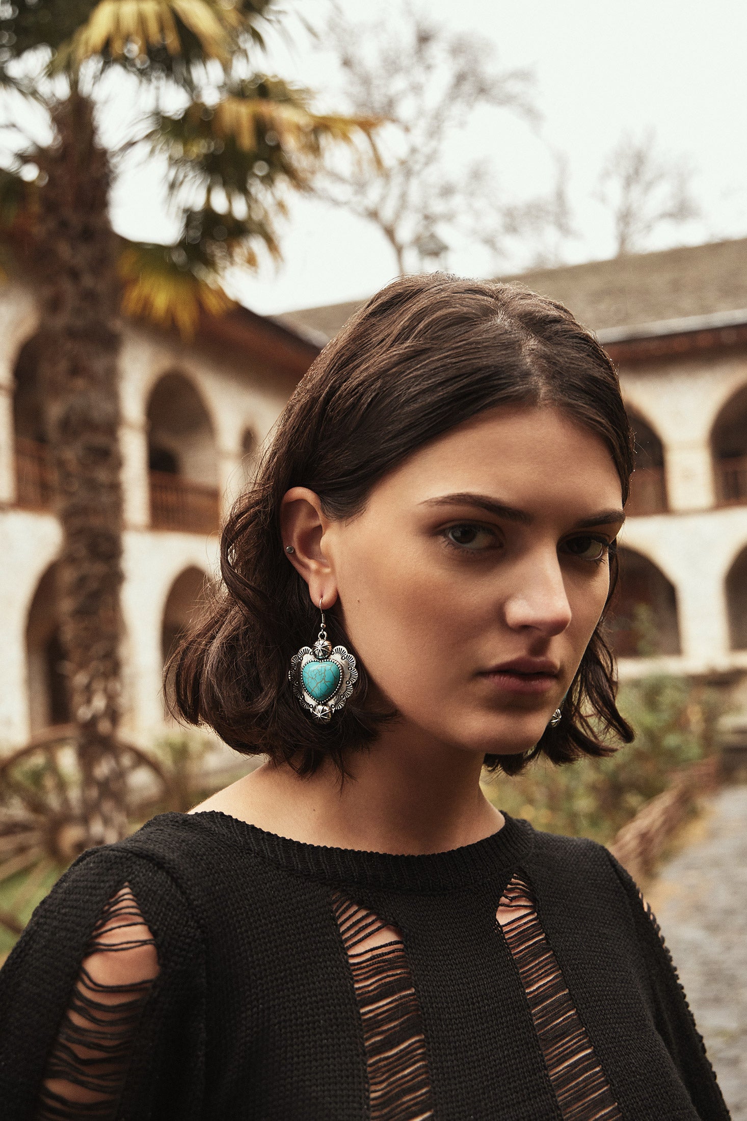 Cross My Heart Earrings In Blue - Myra USA
