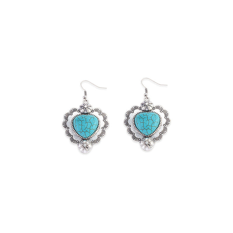 Cross My Heart Earrings In Blue