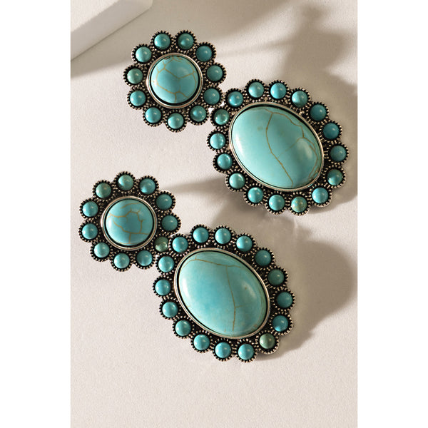Windswept Mesa Earrings In Blue - Myra USA