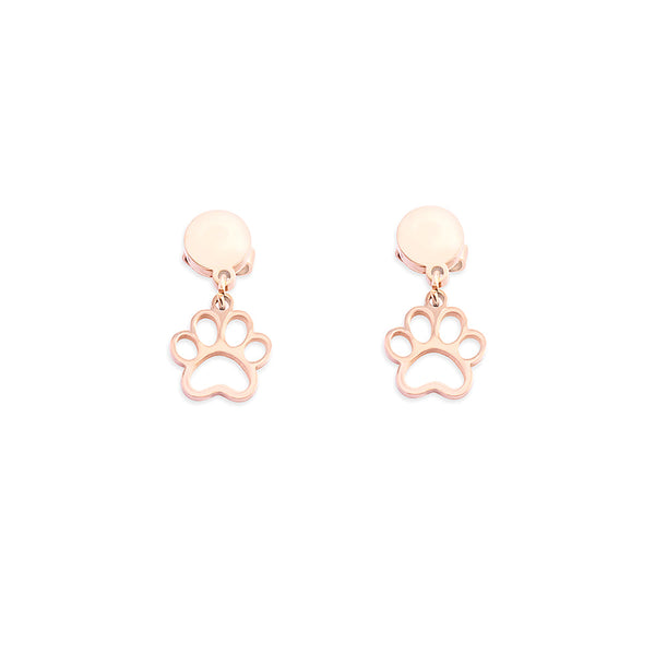 Amore d'Janet Paw Print Earrings In Peach