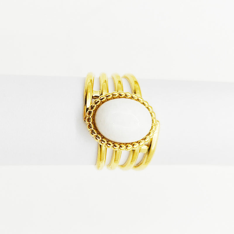 Eight Band Ring  In Golden and White