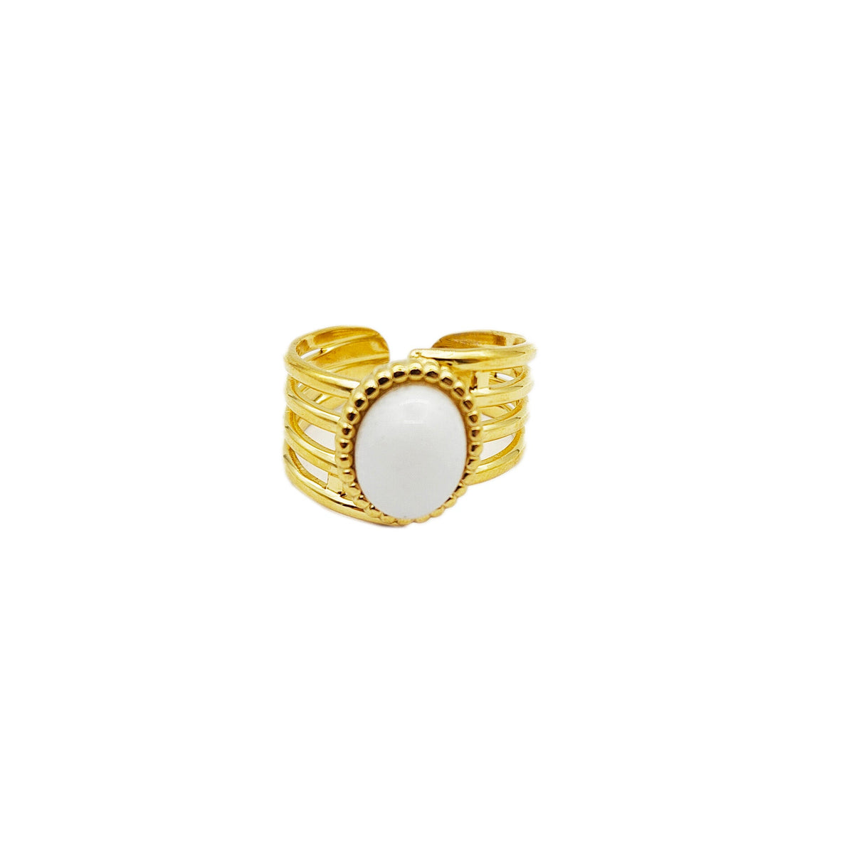 Eight Band Ring  In Golden and White - Myra USA