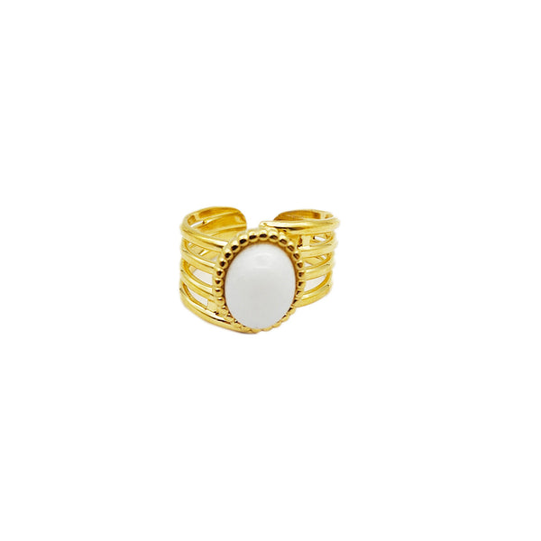 Eight Band Ring  In Golden and White - Myra USA