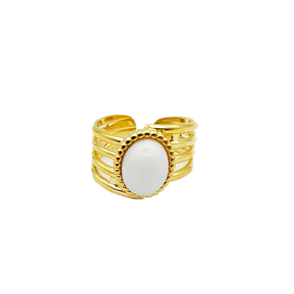 Eight Band Ring  In Golden and White