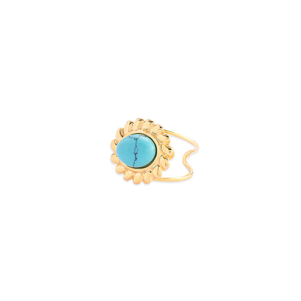 Marissa's Charm Ring In Golden and Turquoise - Myra USA