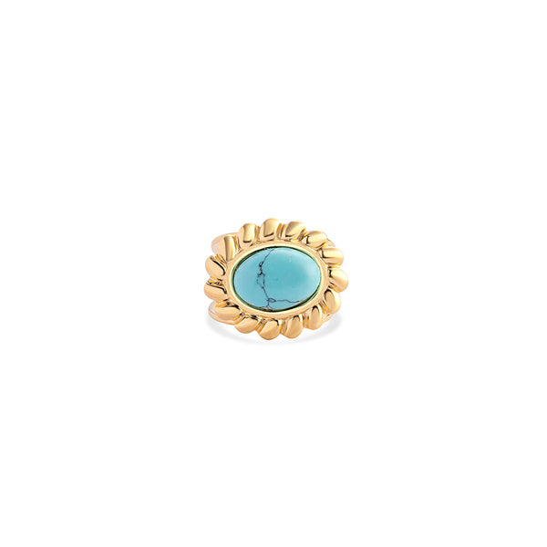 Marissa's Charm Ring In Golden and Turquoise - Myra USA