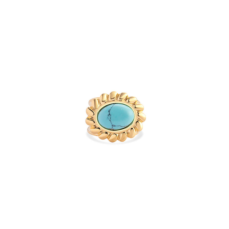 Marissa's Charm Ring In Golden and Turquoise